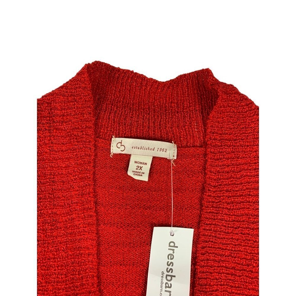 Dressbarn Women's Cherry Red Cardigan - Picture 6 of 6